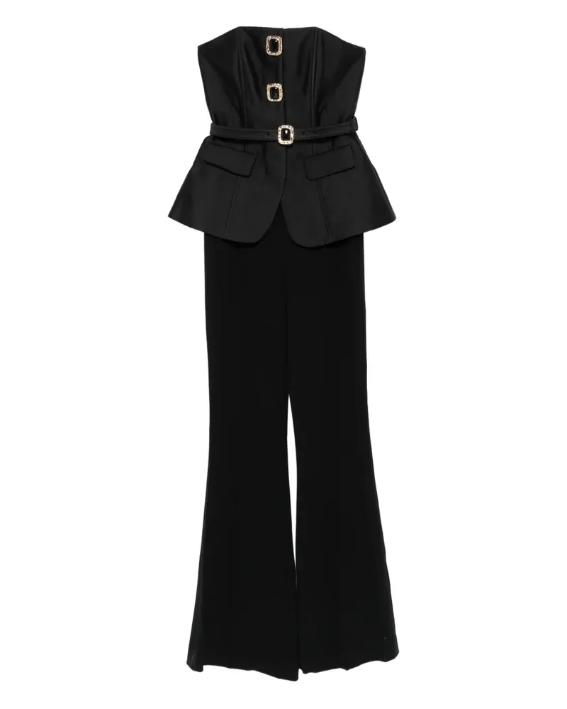 Self-Portrait Jumpsuit mit Schnallendetail - Schwarz Schwarz
