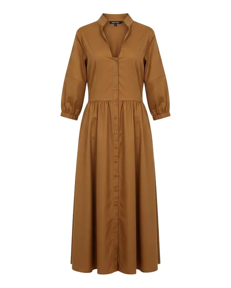 Black Label gathered-waist V-neck maxi dress - Braun Braun