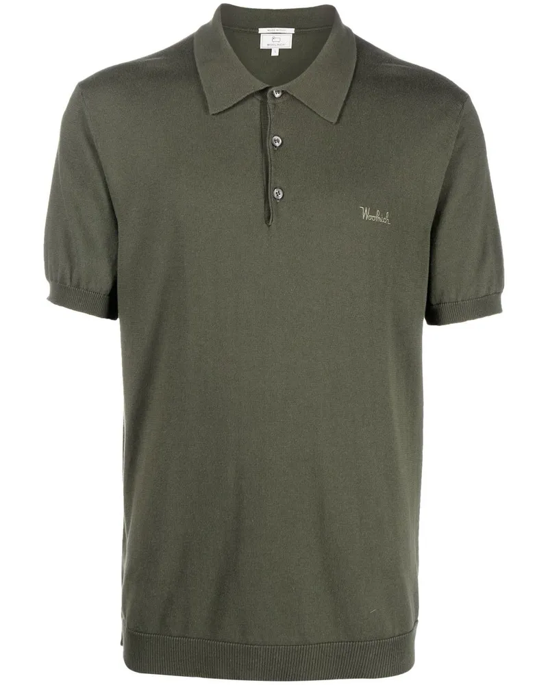 Woolrich Gestricktes Poloshirt mit Logo - Grün Grün