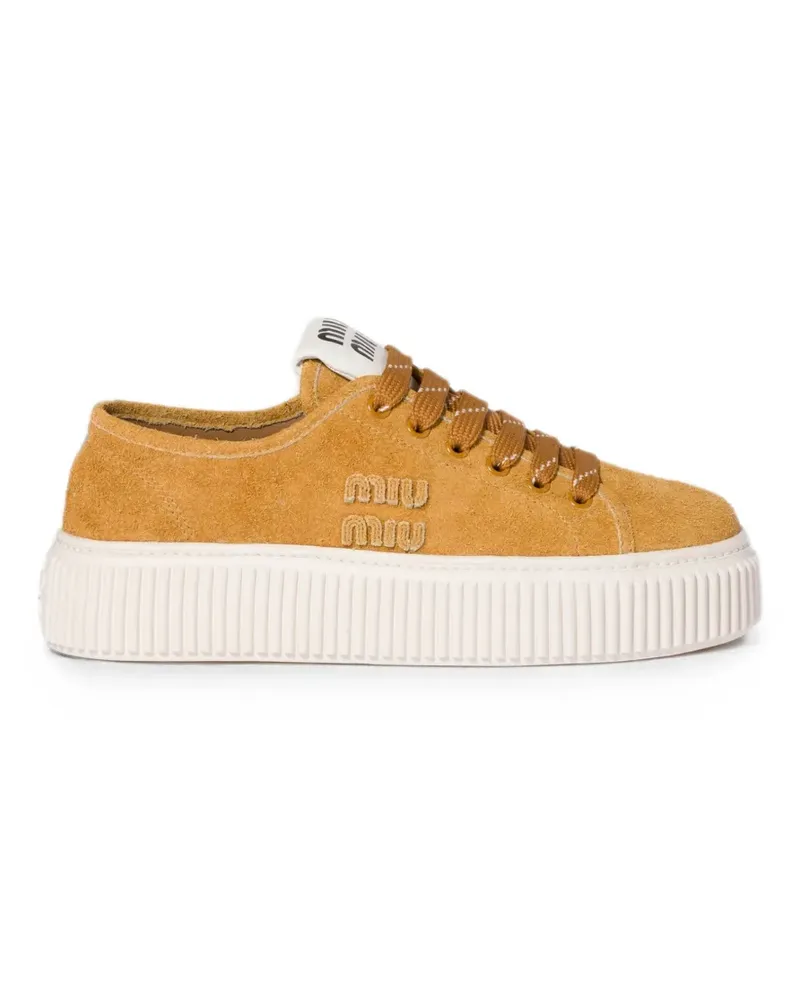 Miu Miu Sneakers aus Wildleder - Nude Nude