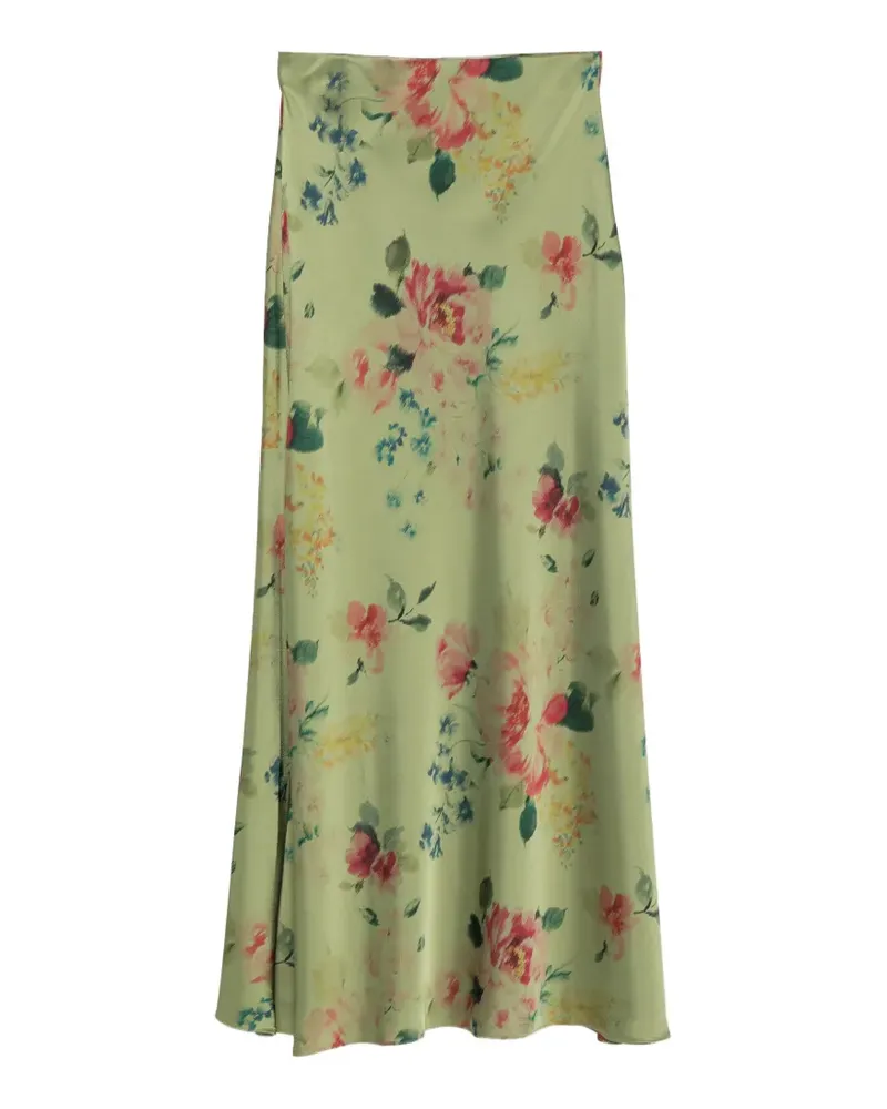 Marques ' Almeida floral-print maxi skirt - Grün Grün