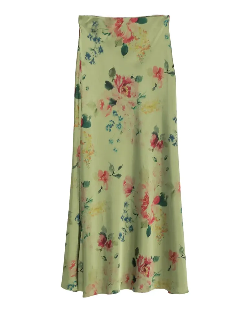 Marques ' Almeida floral-print maxi skirt - Grün Grün