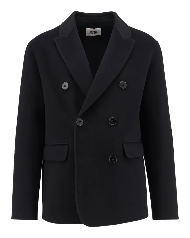 Alpha Studio Doppelreihiges Sakko - Schwarz Schwarz