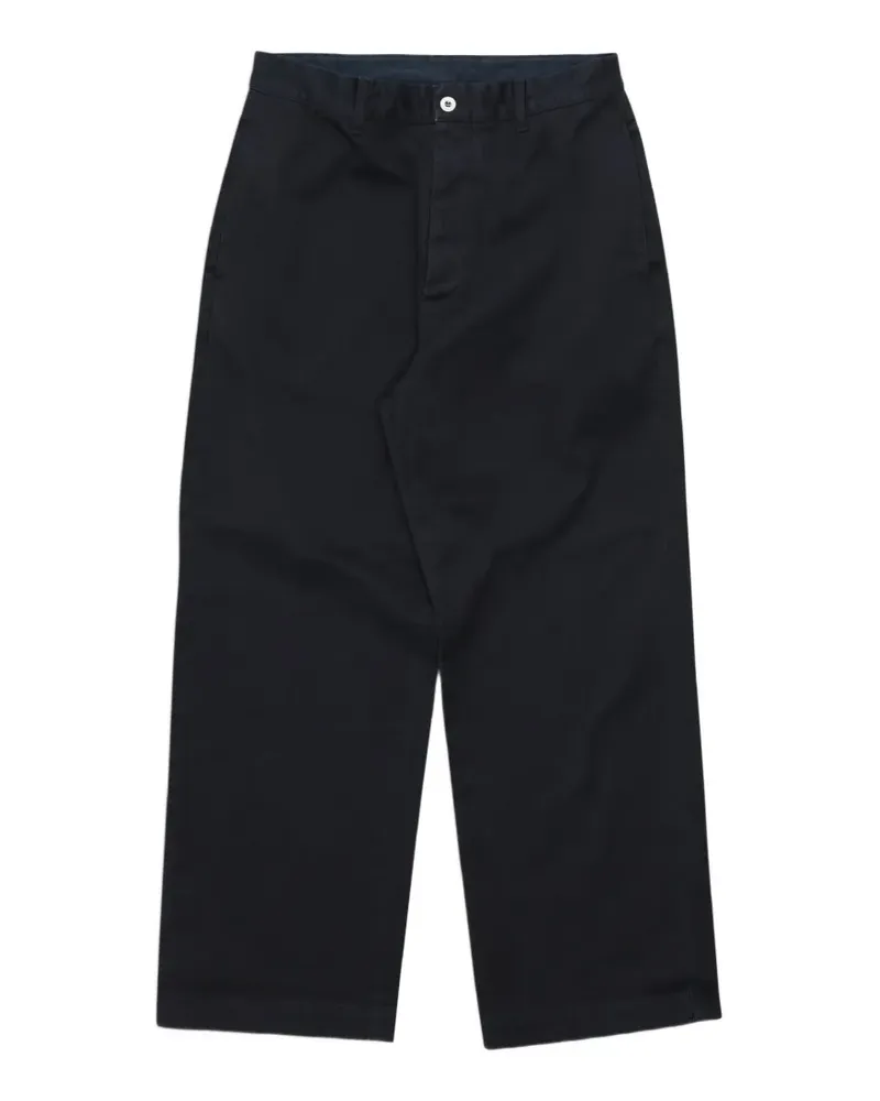 Fortela Silver Baumwollhose mit Fischgrätenmuster - Blau Blau