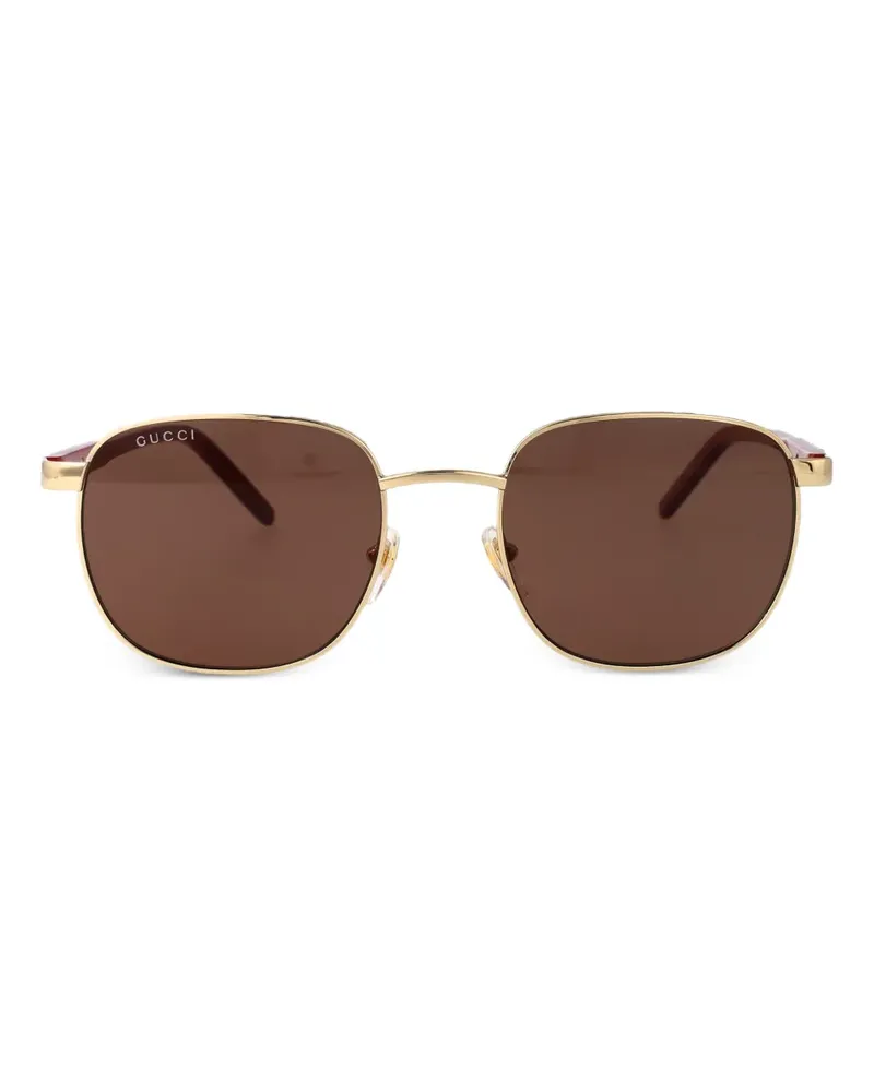 Gucci Sonnenbrille mit eckigem Gestell - Gold Gold