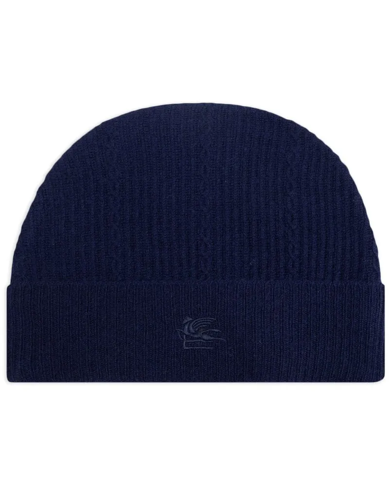 Etro Beanie mit Logo-Stickerei - Blau Blau