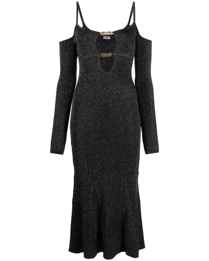 Versace Jeans Midikleid mit Cut-Outs - Schwarz Schwarz