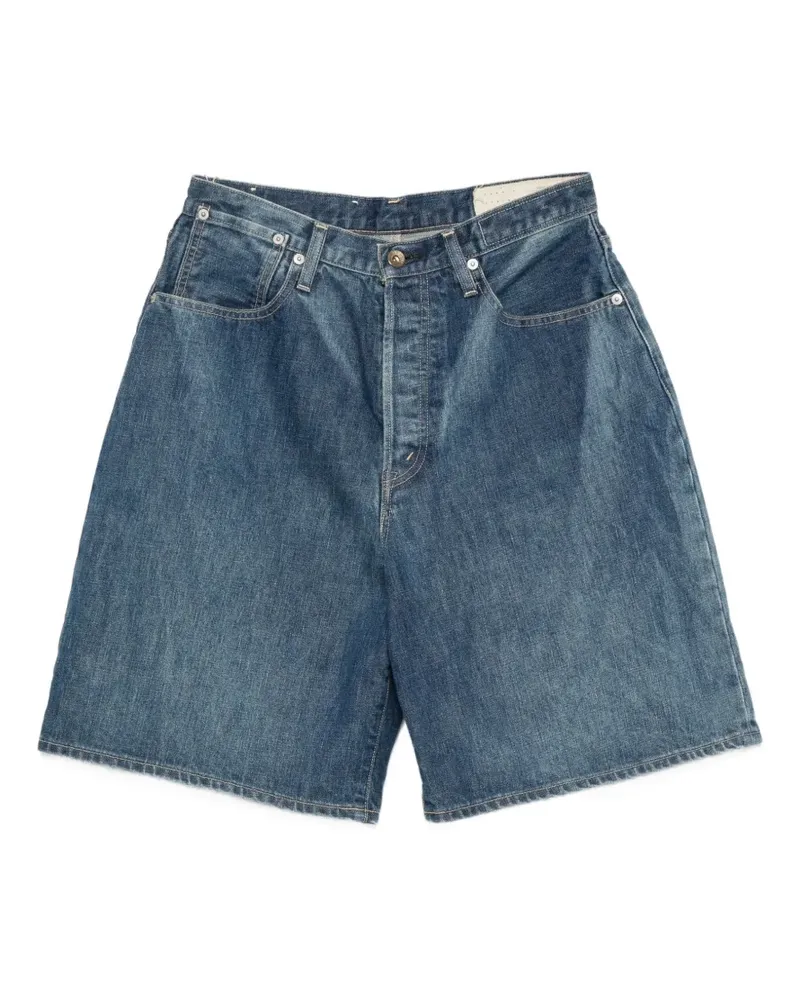 KURO Ausgeblichene Jeans-Shorts - Blau Blau