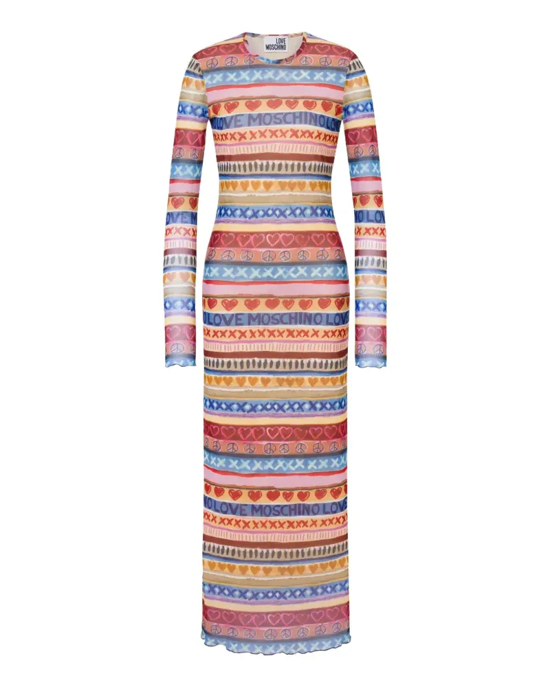 Moschino printed mesh dress - Rot Rot