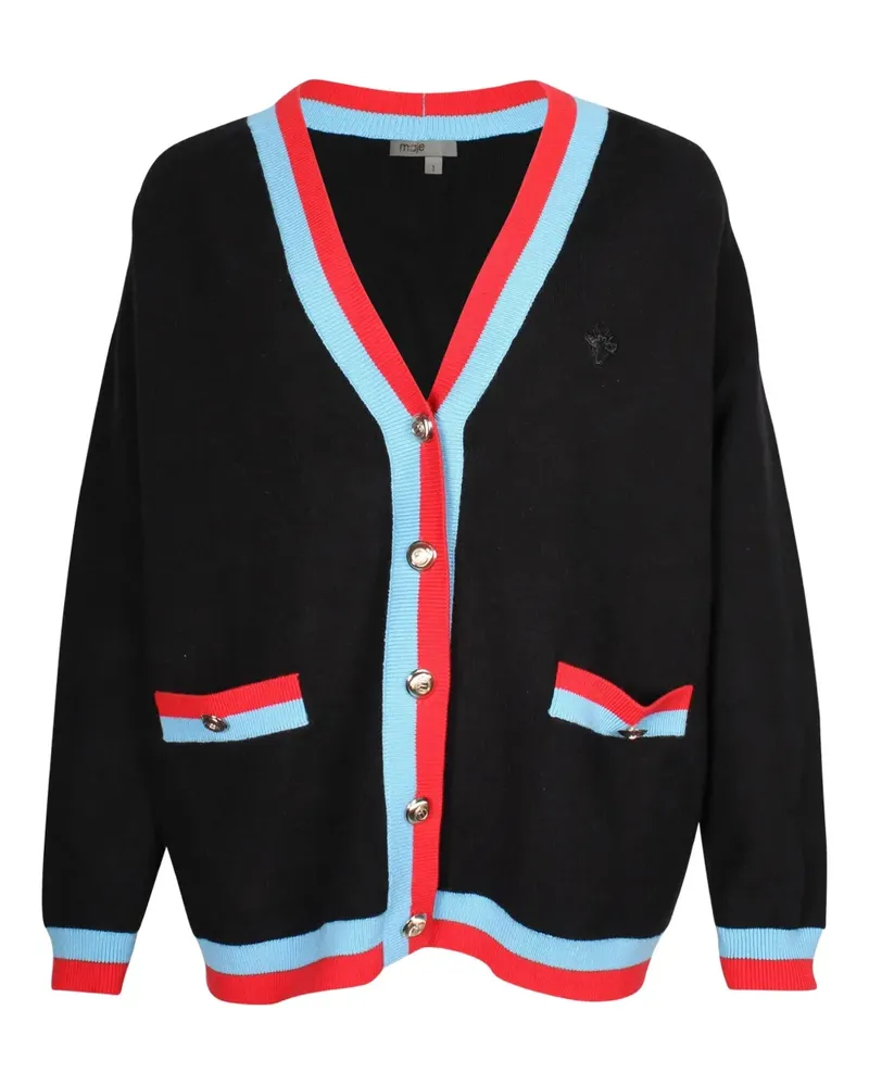 Maje My Sweetie Cardigan mit Kontrastdetails - Schwarz Schwarz