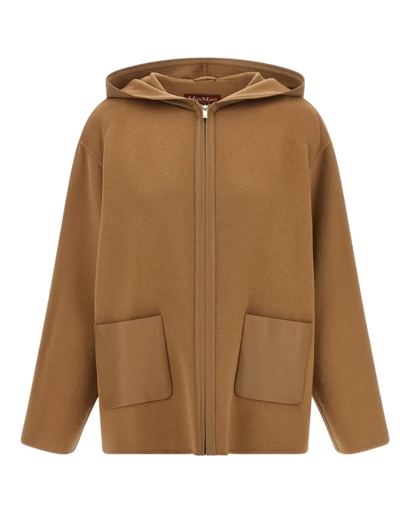 Max Mara hooded zip-up coat - Nude Nude