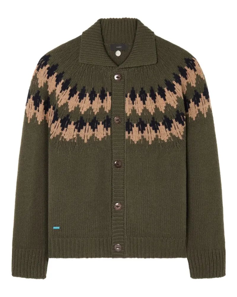 Alanui Wollcardigan mit Fairisle-Muster - Grün Grün