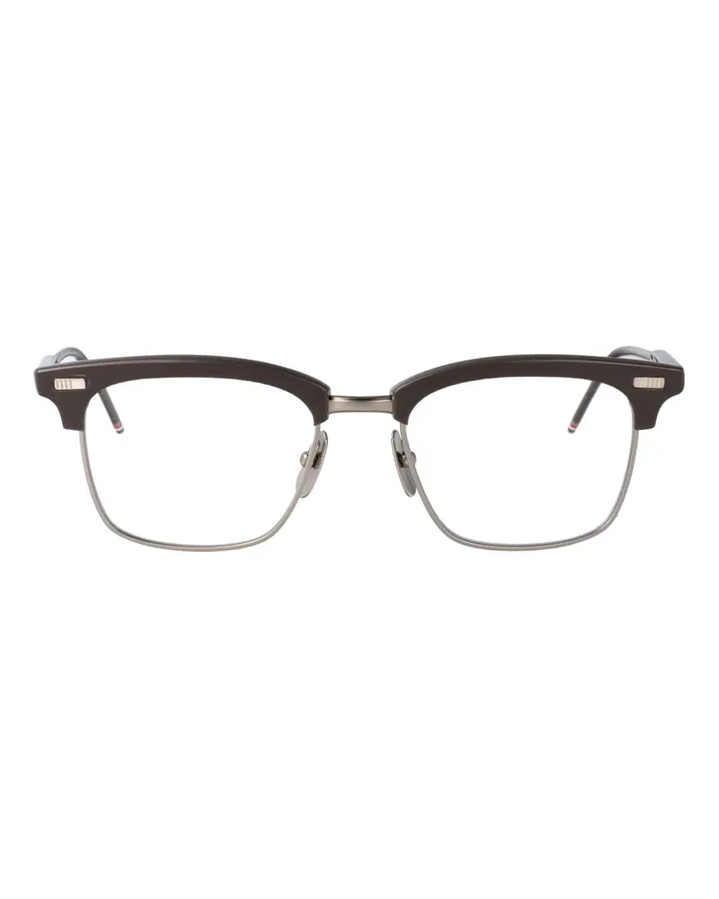 Thom Browne Eckige Brille aus Titan - Braun Braun