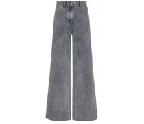 Weite Jeans mit Acid-Wash-Effekt - Schwarz