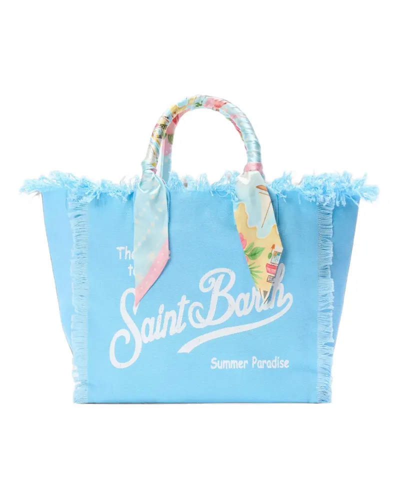 MC2 Saint Barth Vanity Tote Bag mit Fransenbesatz - Blau Blau