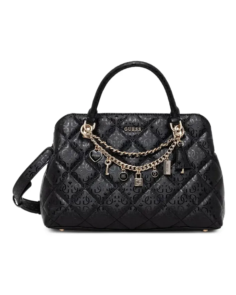 Guess Libby quilted charm-detail tote bag - Schwarz Schwarz