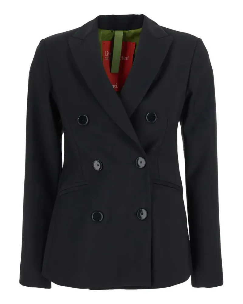 ..,merci double-breasted peaked-lapel jacket - Schwarz Schwarz