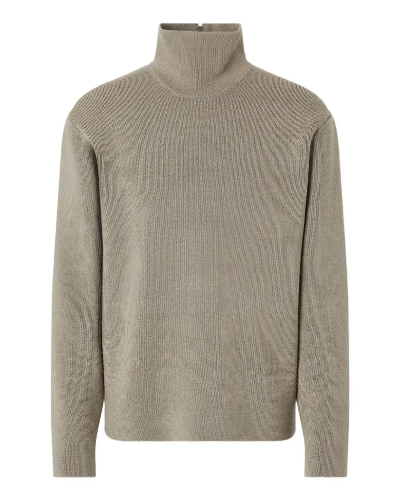 Ermenegildo Zegna taupe wool and canapa yarn turtleneck - Nude Nude