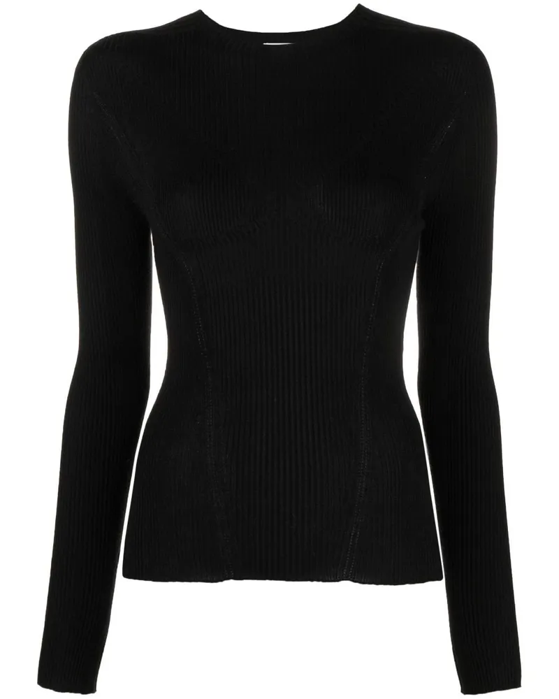 Lanvin Geripptes Strickoberteil - Schwarz Schwarz
