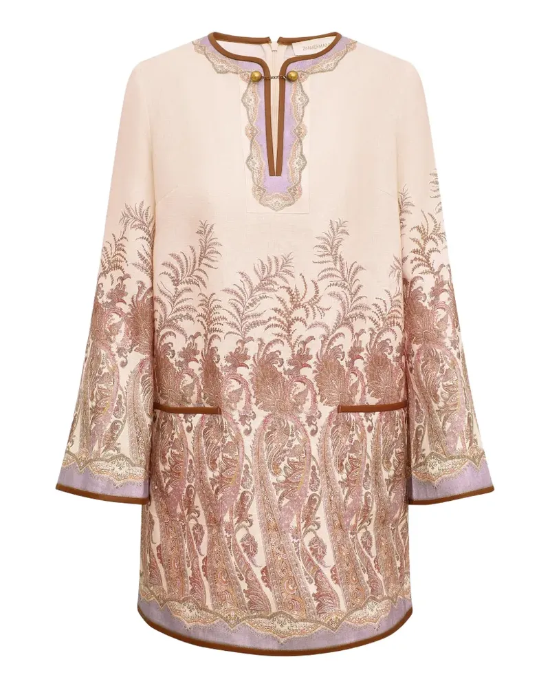 Zimmermann Alchemy Minikleid mit Paisley-Print - Nude Nude