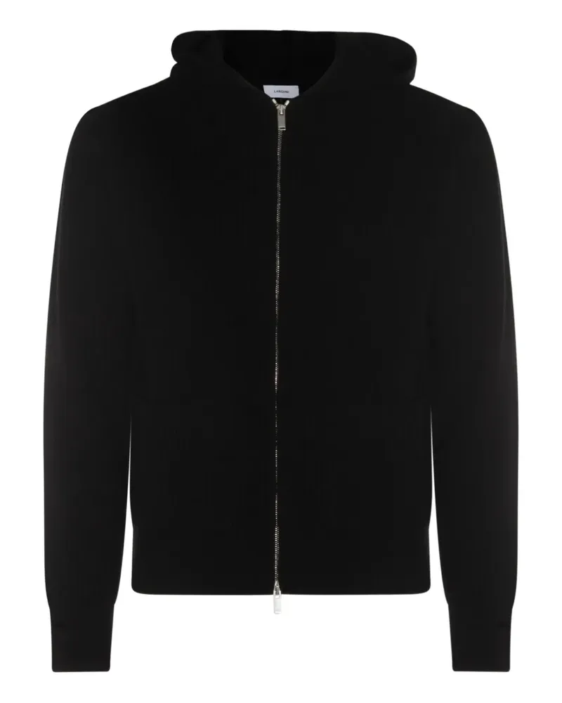 LARDINI Gerippte Kapuzenjacke - Schwarz Schwarz