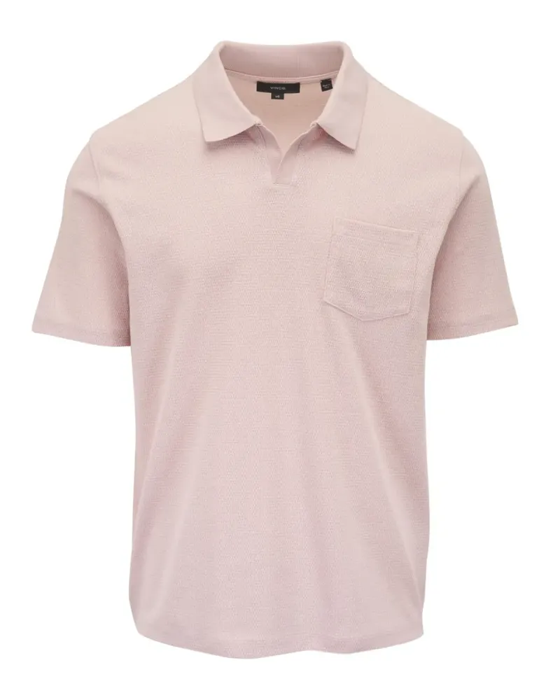 Vince waffle-knit chest-pocket polo shirt - Rosa Rosa