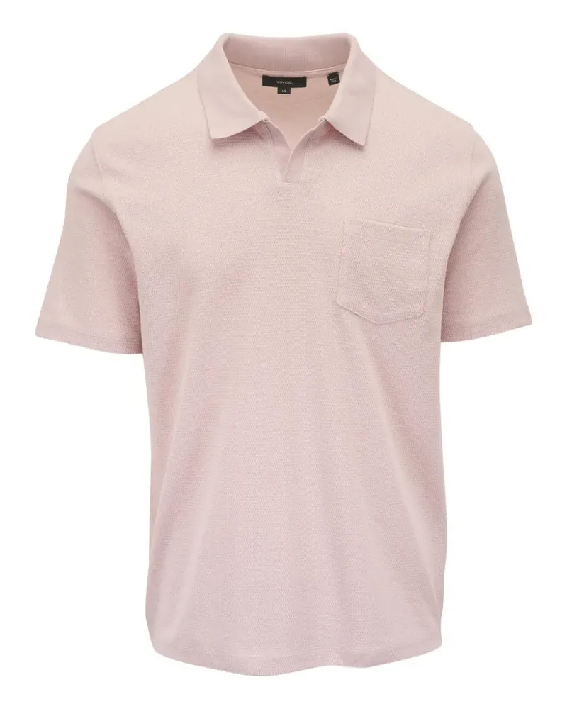 Vince waffle-knit chest-pocket polo shirt - Rosa Rosa