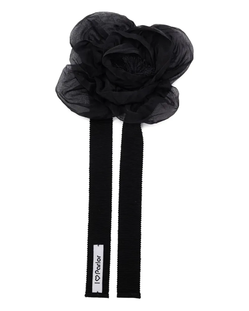 Parlor Choker mit Rosenform - Schwarz Schwarz