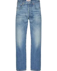 Valentino Garavani Straight-Leg-Jeans mit Logo Blau