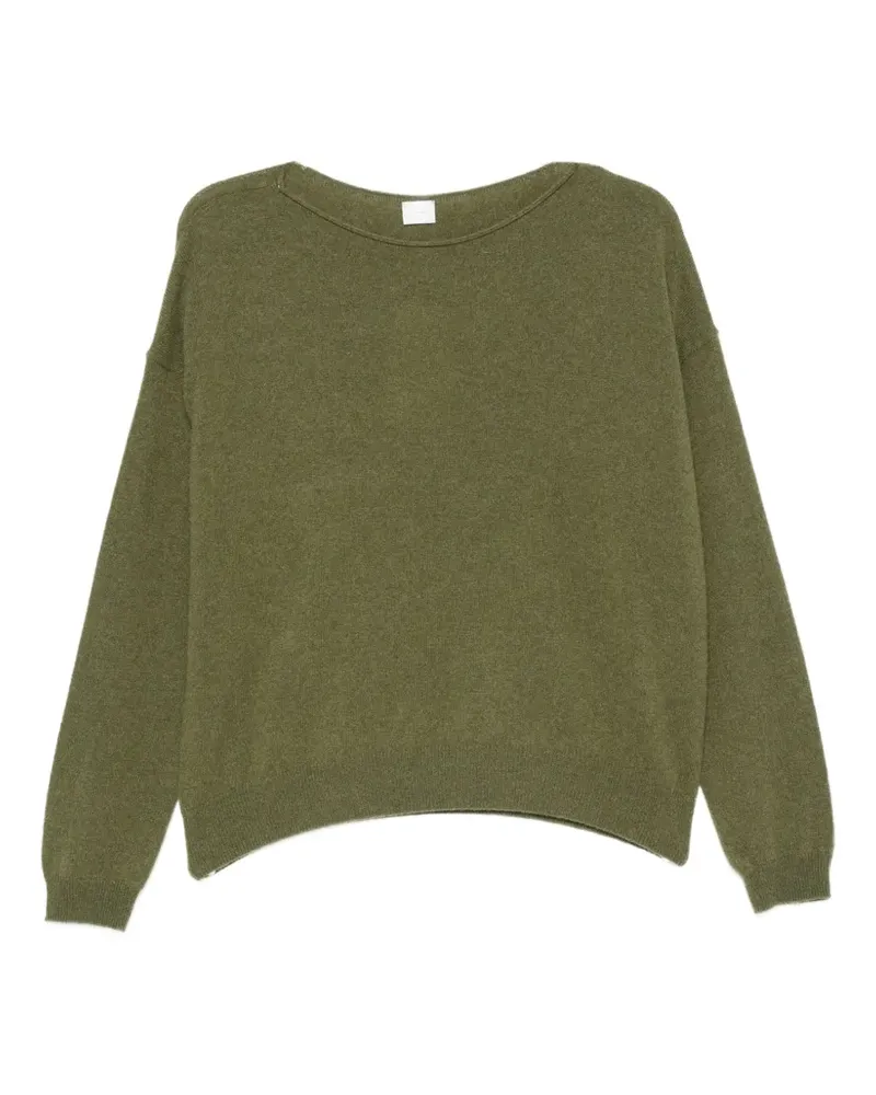 C.T.plage Feinstrick-Pullover mit U-Boot-Ausschnitt - Grün Grün