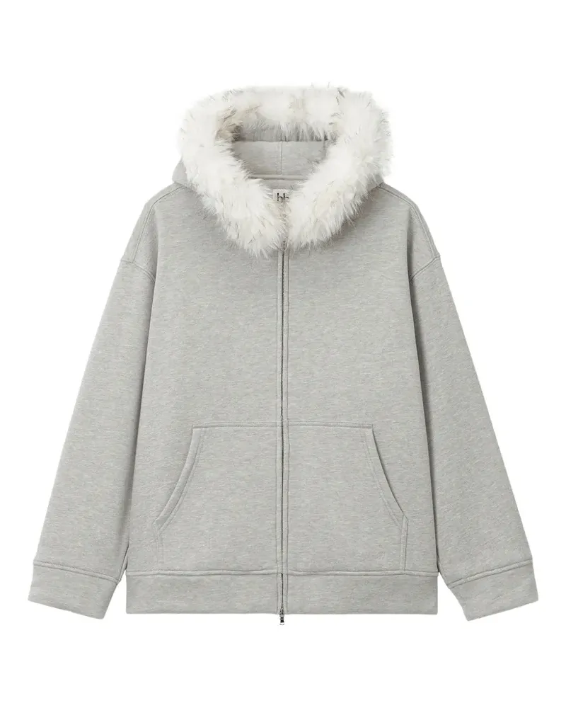 b+ab Kapuzenjacke mit Faux Fur-Besatz - Grau Grau