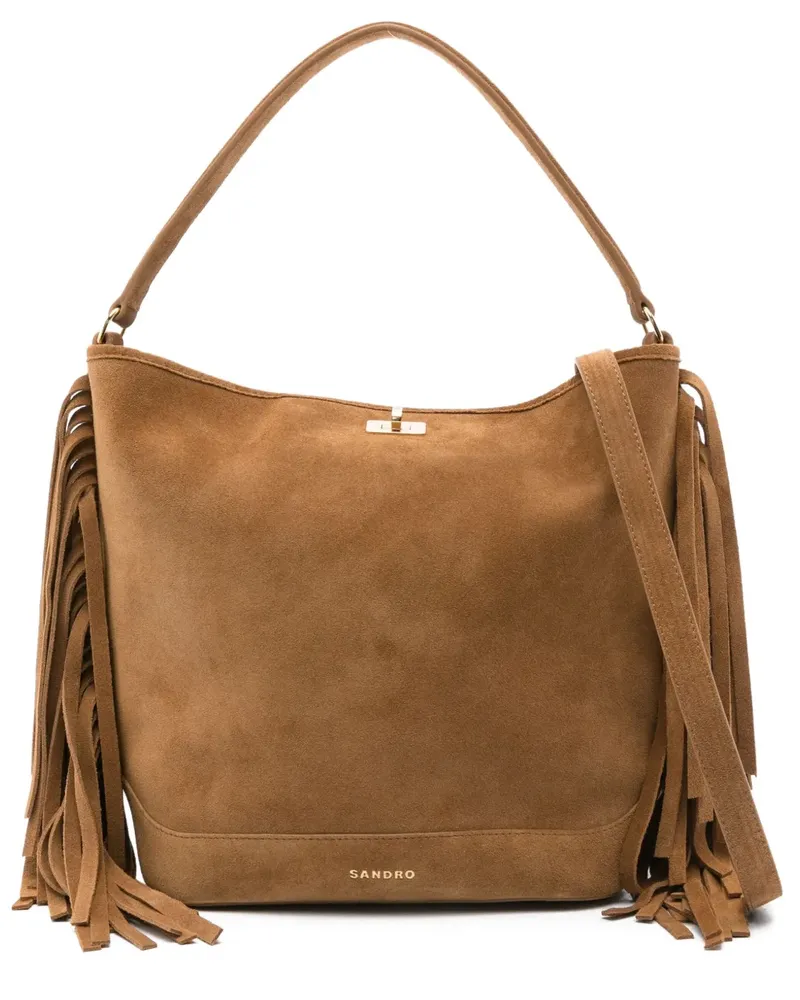 Sandro Tote Bag mit Fransen - Braun Braun