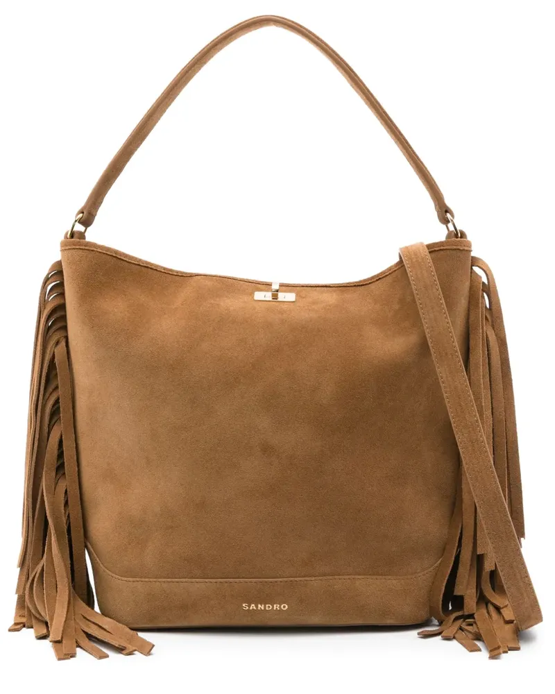 Sandro Tote Bag mit Fransen - Braun Braun