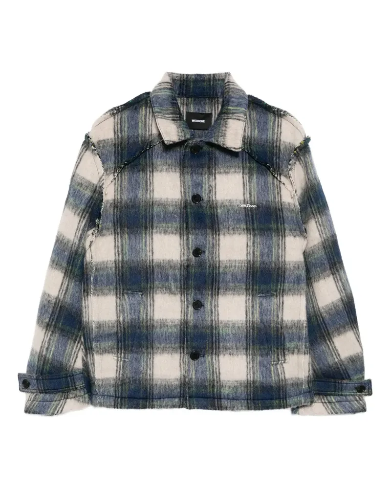 WE 11 DONE Karierte Inside Out Jacke - Blau Blau