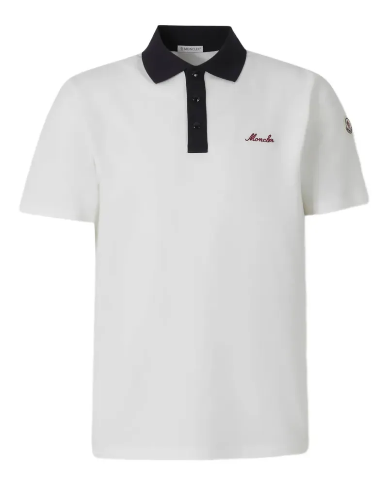 Moncler T-Shirt mit Logo-Stickerei - Weiß Weiß