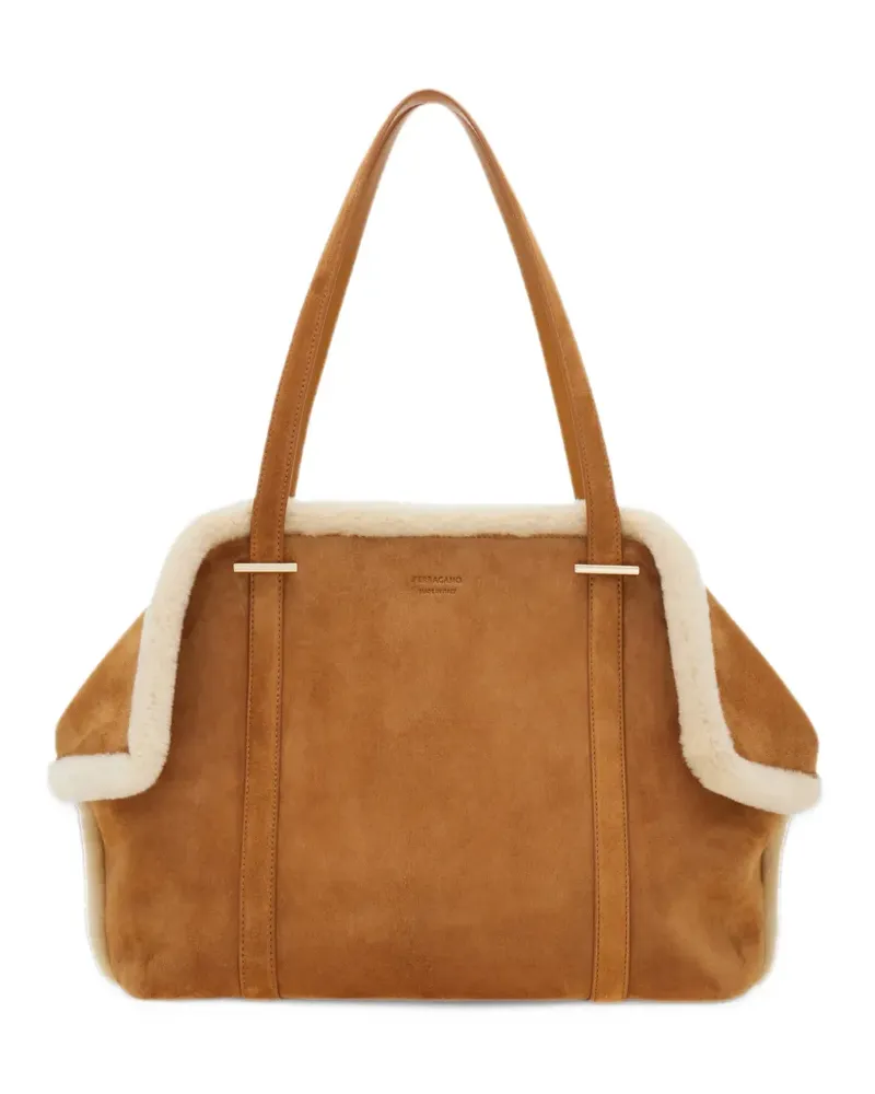 Ferragamo Tote Bag mit Klappe (L) - Braun Braun