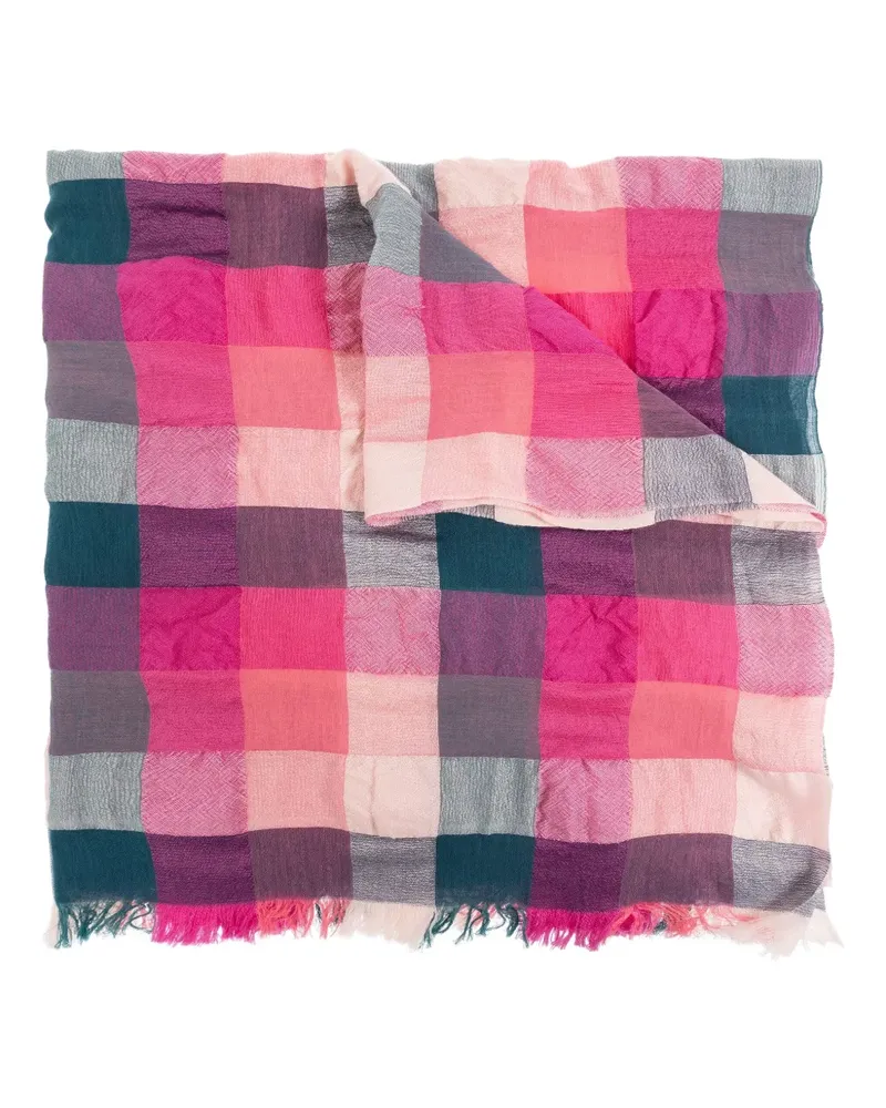 Issey Miyake Schal mit Karomuster - Rosa Rosa