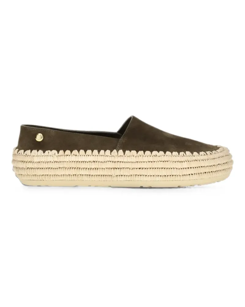 Loewe Rio slippers in suede and raffia - Grün Grün