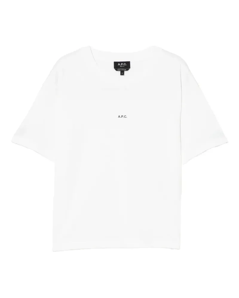 A.P.C. T-Shirt mit Logo-Print - Weiß Weiß