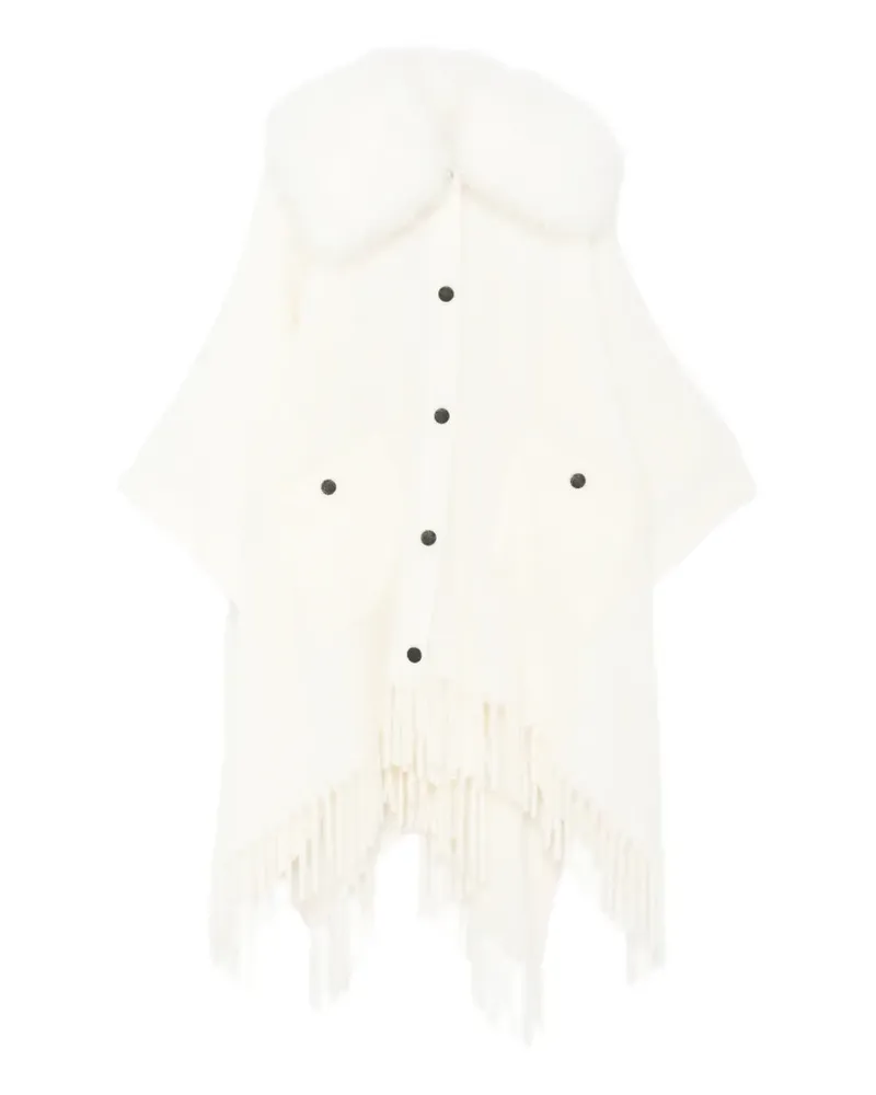 Moncler Cape mit Fransen - Nude Nude