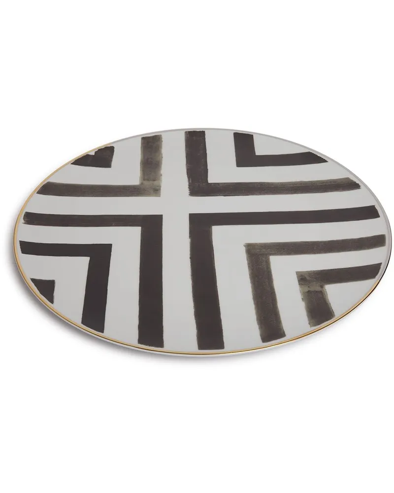 Vista Alegre Folkifunki Teller mit geometrischem Print - Weiß Weiß