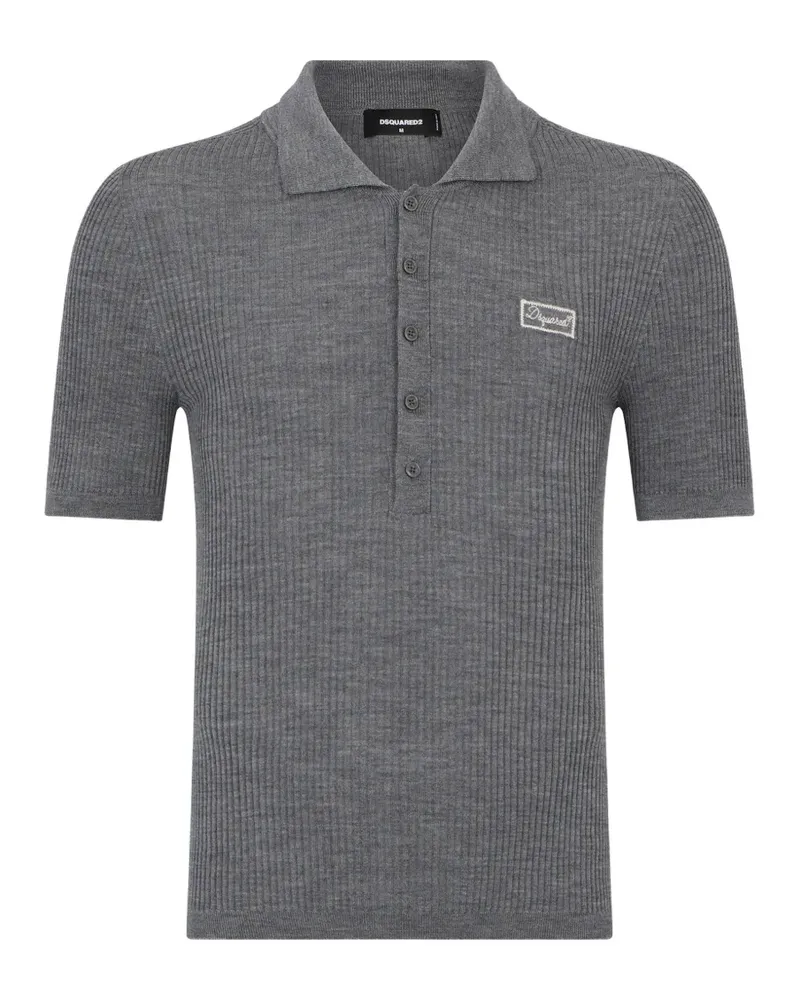 Dsquared2 Gestricktes Basic-Poloshirt - Grau Grau