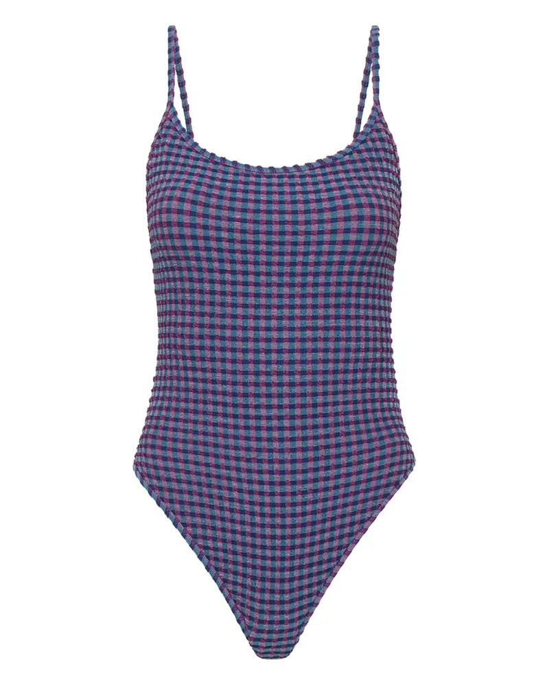 The Upside Karierter Aliki Flow Badeanzug - Blau Blau