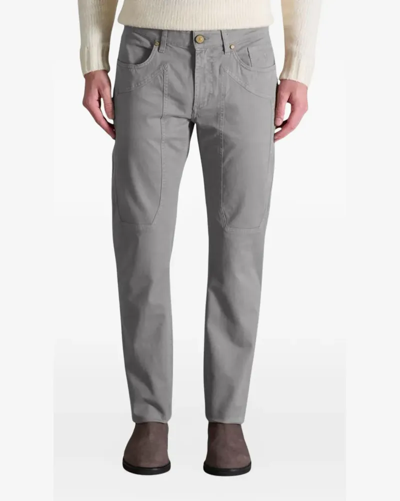 Jeckerson logo-patch slim-fit trousers - Grau Grau