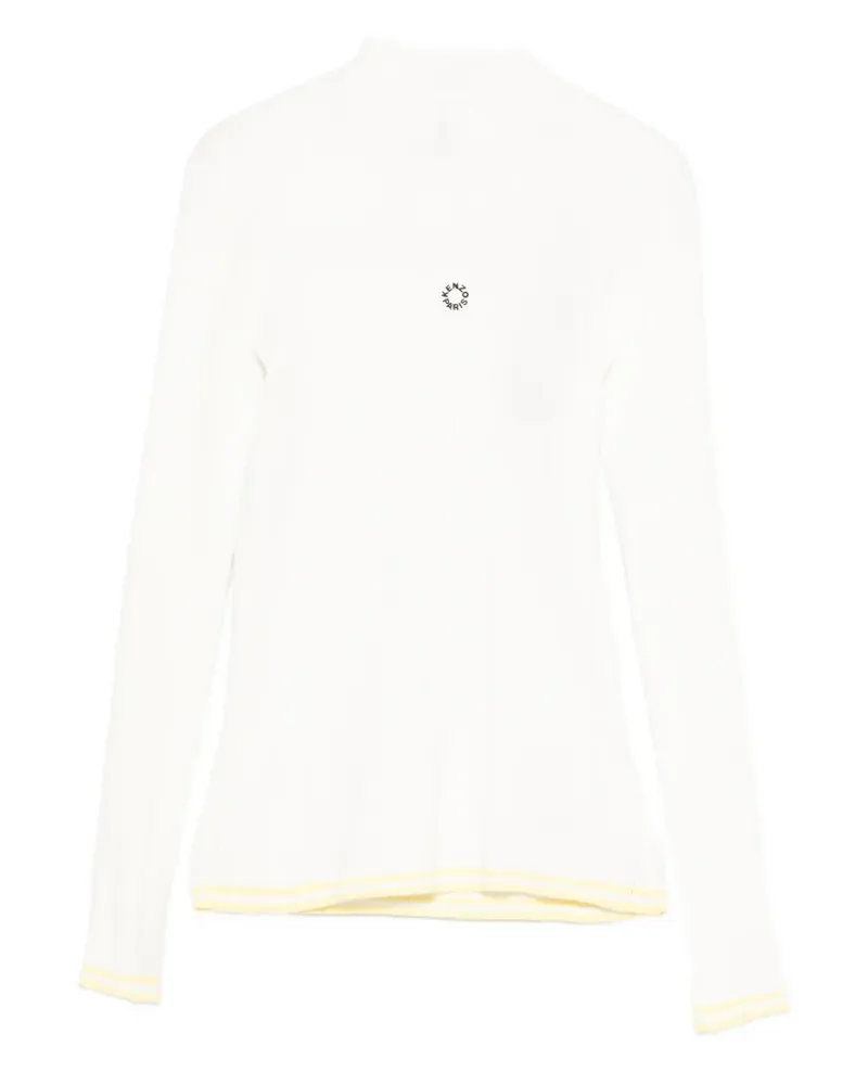 Kenzo Gerippter Pullover mit Logo - Weiß Weiß