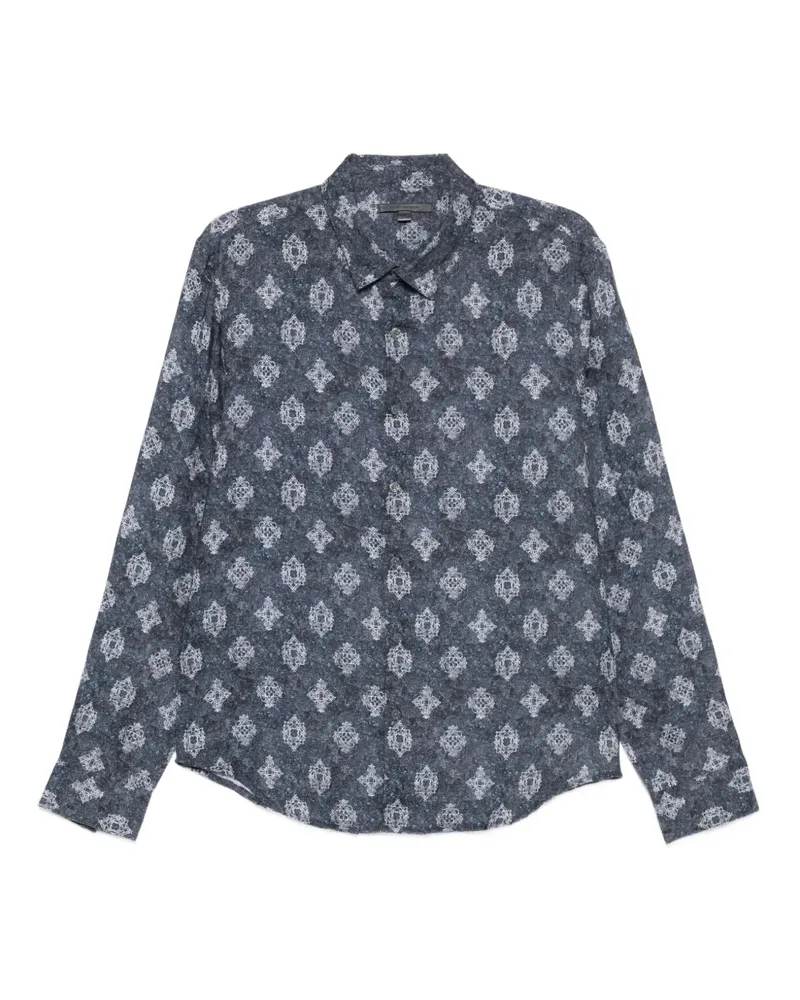 John Varvatos patterned shirt - Blau Blau