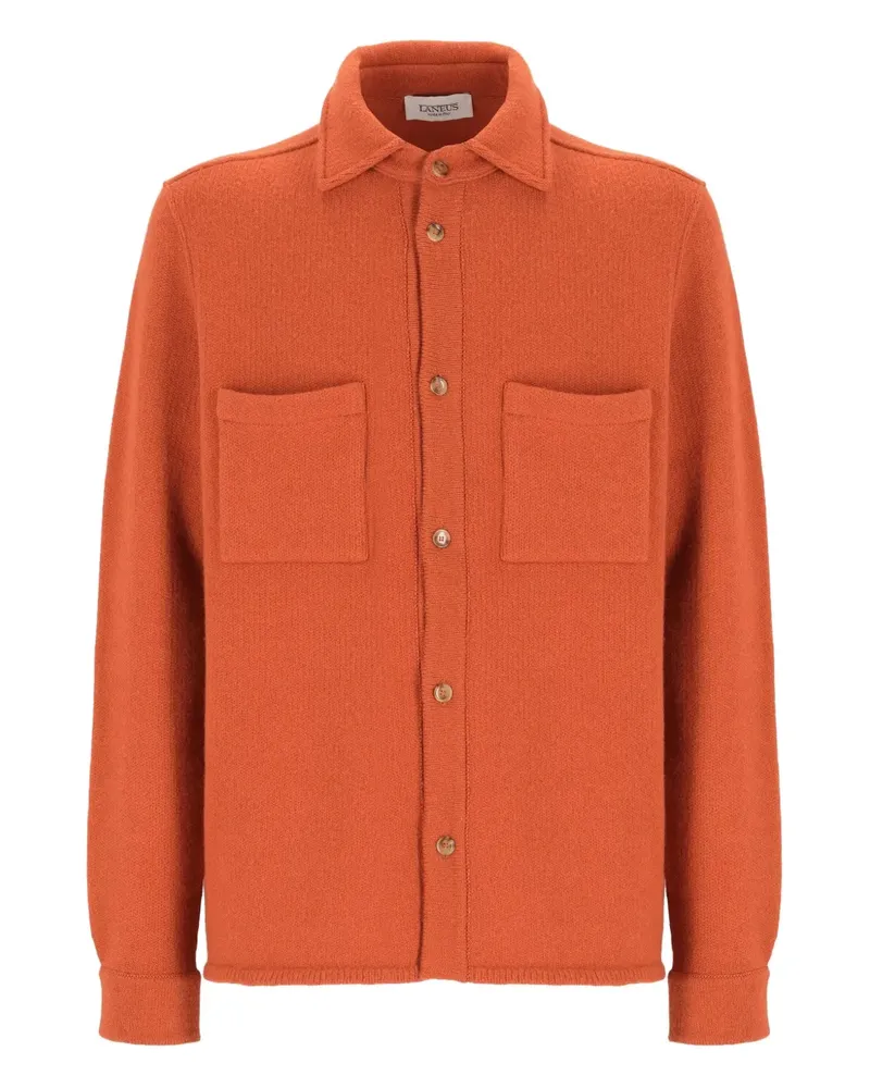 Laneus Hemdjacke mit gerippten Taschen - Orange Orange