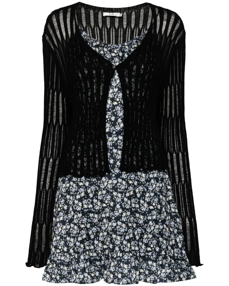 b+ab Ärmelloses Minikleid mit Blumen-Print - Blau Blau