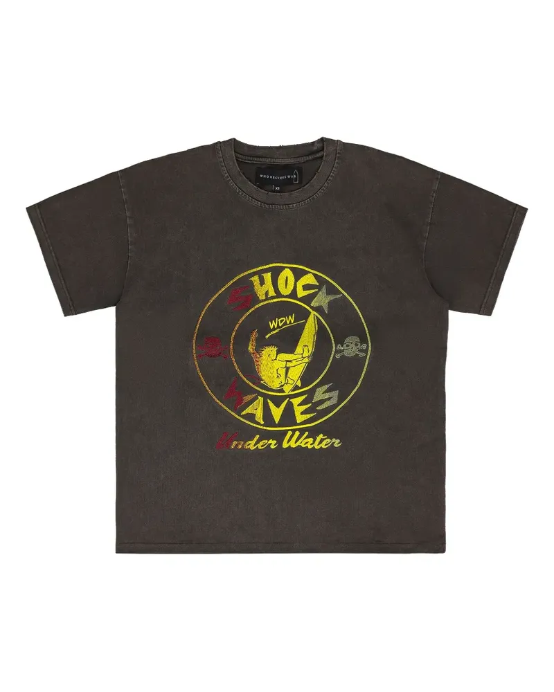 WHO DECIDES WAR shock waves jersey t-shirt - Braun Braun