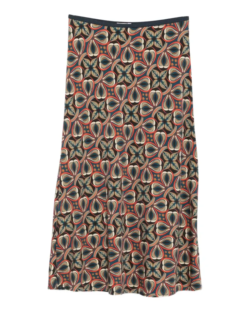 SIYU geometric-print midi skirt - Blau Blau